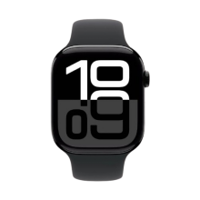 Apple Watch Series 10 42mm Jet Black Aluminum Case with Black Sport Band 2024