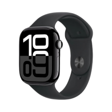 Apple Watch Series 10 42mm Jet Black Aluminum Case with Black Sport Band 2024