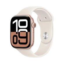 Apple Watch Series 10 42mm Rose Gold Aluminum Case with Starlight Sport Band 2024