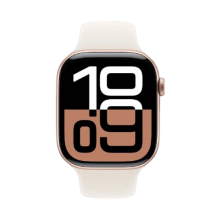 Apple Watch Series 10 42mm Rose Gold Aluminum Case with Starlight Sport Band 2024