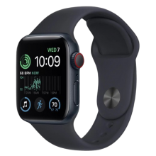 Apple Watch SE 2 40mm GPS + LTE, Midnight Aluminum Case with Midnight Sport Band (MNPY3)