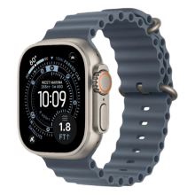 Apple Watch Ultra 3 GPS + LTE, 49mm Natural Titanium Case with Anchor Blue Ocean Band (MEWH4)