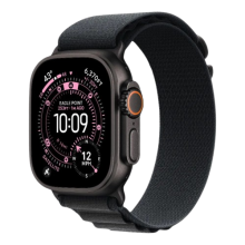 Apple Watch Ultra 3 GPS + LTE, 49mm Black Titanium Case with Black Alpine Loop - Medium (MF0V4)