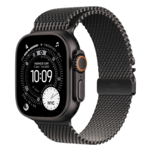 Apple Watch Ultra 3 GPS + LTE, 49mm Black Titanium Case with Black Titanium Milanese Loop - Medium (MF1Q4)