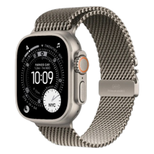Apple Watch Ultra 3 GPS + LTE, 49mm Natural Titanium Case with Natural Titanium Milanese Loop - Medium (MEWY4)