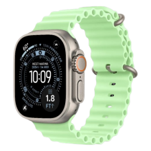 Apple Watch Ultra 3 GPS + LTE, 49mm Natural Titanium Case with Neon Green Ocean Band