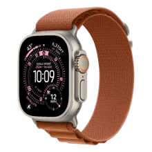 Apple Watch Ultra 3 GPS + LTE, 49mm Natural Titanium Case with Terra Cotta Alpine Loop - Large
