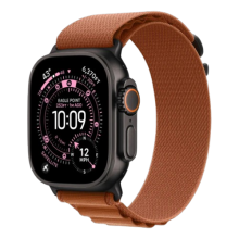 Apple Watch Ultra 3 GPS + LTE, 49mm Black Titanium Case with Terra Cotta Alpine Loop - Medium