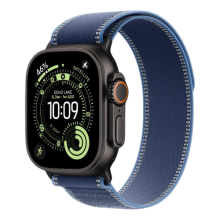 Apple Watch Ultra 3 GPS + LTE, 49mm Black Titanium Case with Blue/Bright Blue Trail Loop - M/L
