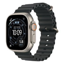Apple Watch Ultra 3 GPS + LTE, 49mm Natural Titanium Case with Black Ocean BandTitanium Case with Black Ocean Band