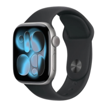 Apple Watch Series 11 GPS, 46mm Space Gray Aluminum Case with Black Sport Band (M/L) (MEV44)