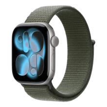 Apple Watch Series 11 GPS, 46mm Space Gray Aluminum Case with Forest Sport Loop