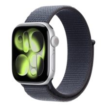 Apple Watch Series 11 GPS, 46mm Silver Aluminum Case with Anchor Blue Sport Loop